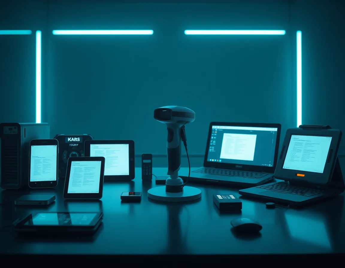 Abstract render of a single control panel with connections reaching out to many separate device icons