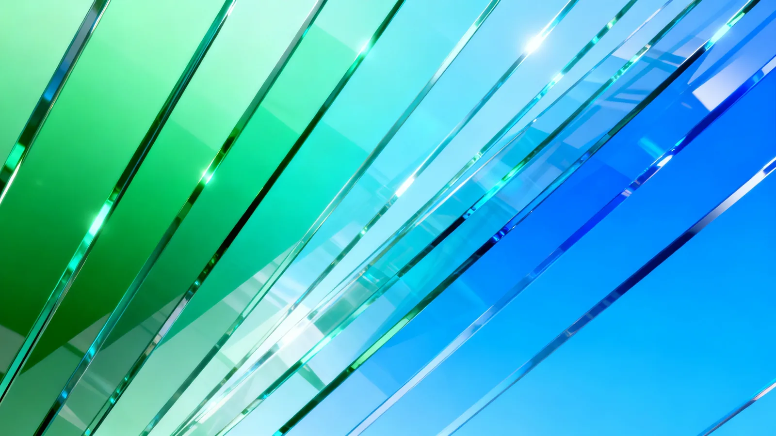 Abstract green to blue gradient render of layered data planes reassembling into a restored system
